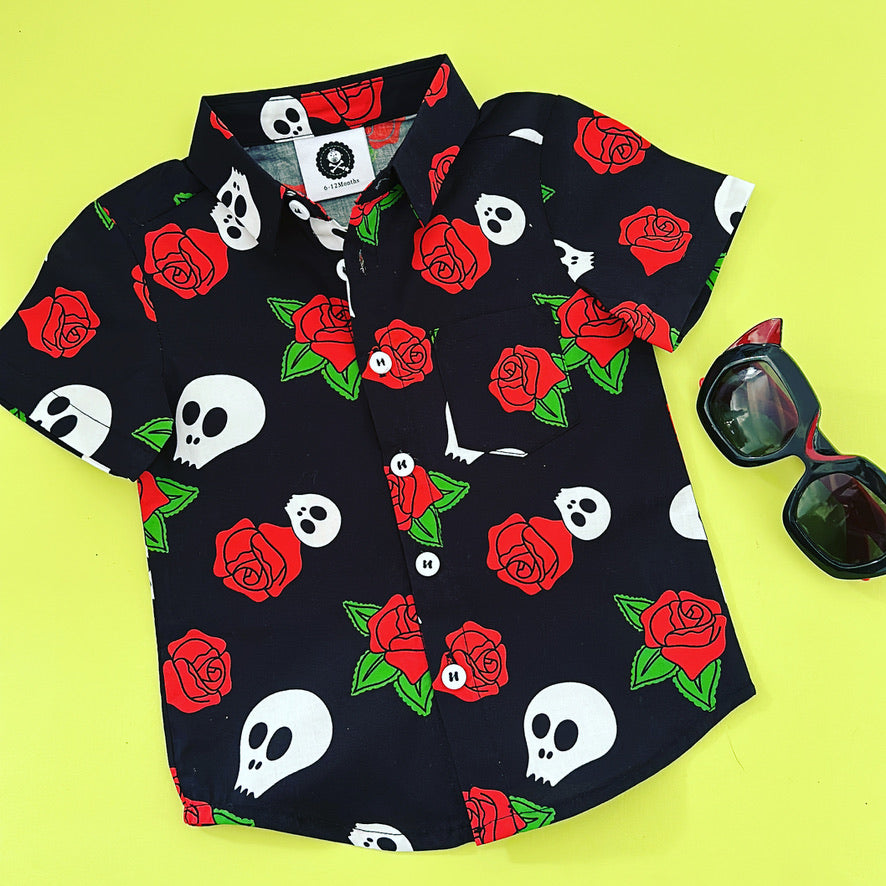 Skull & Rose button shirt