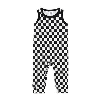 Black & White Checkerboard baby romper