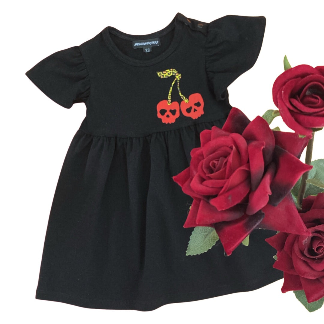 Cherry skull dress black