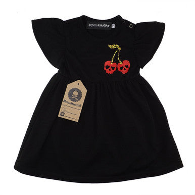 Cherry skull dress black