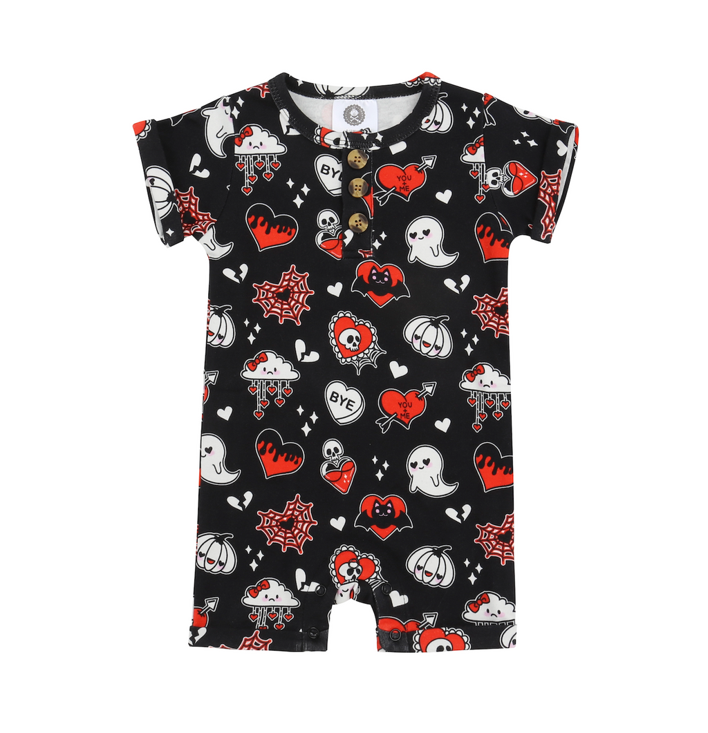 Heart & Cobweb shortie romper