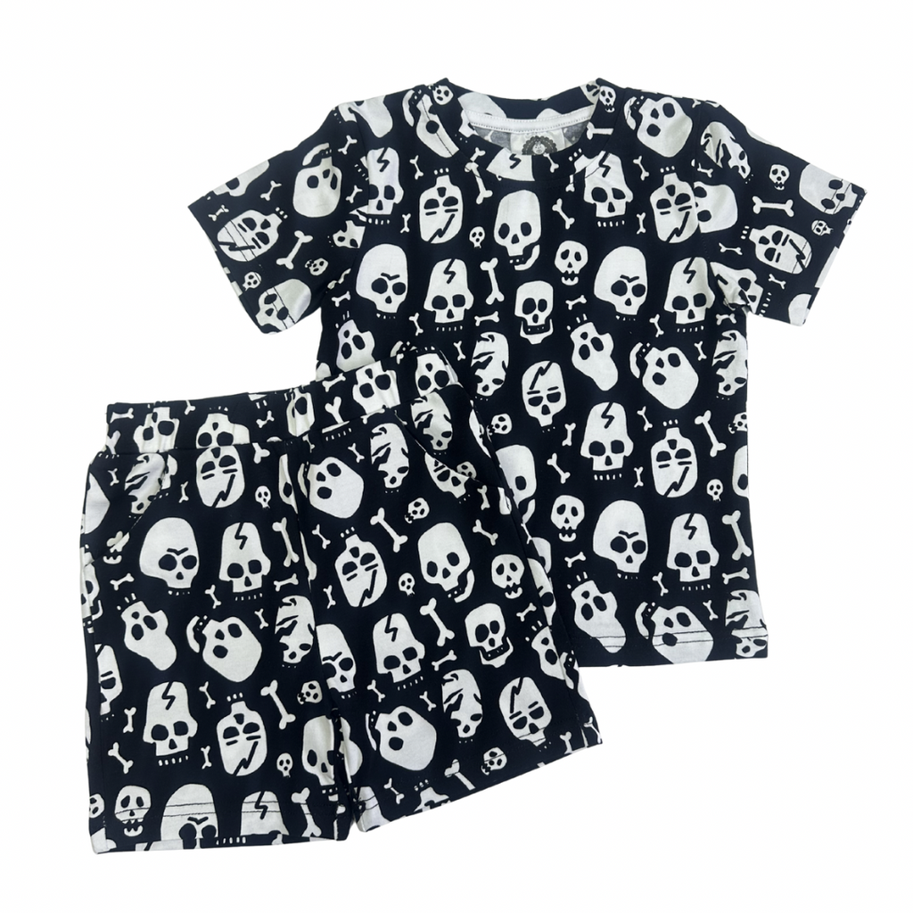 Skull & Bone Shorts & Tee set