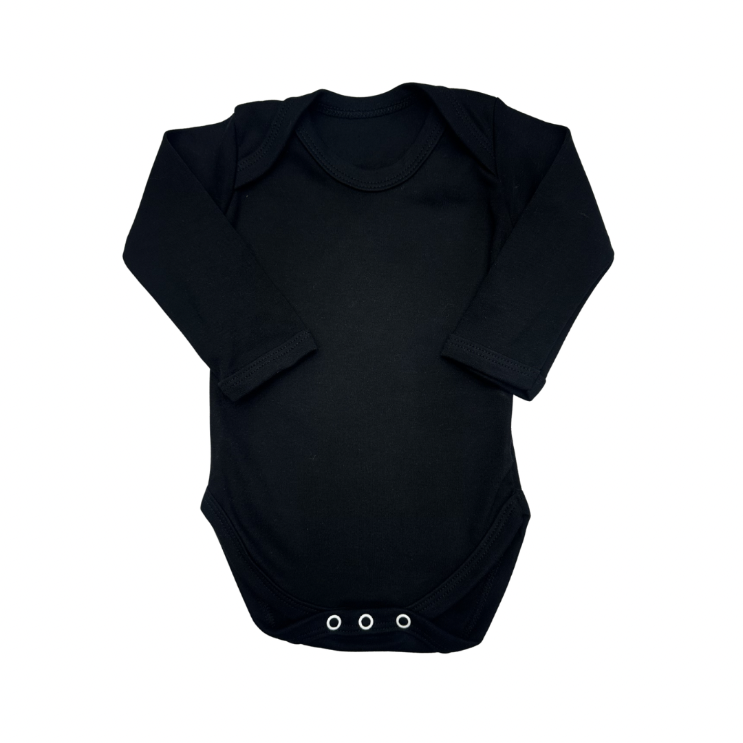 Plain black vest - long sleeve