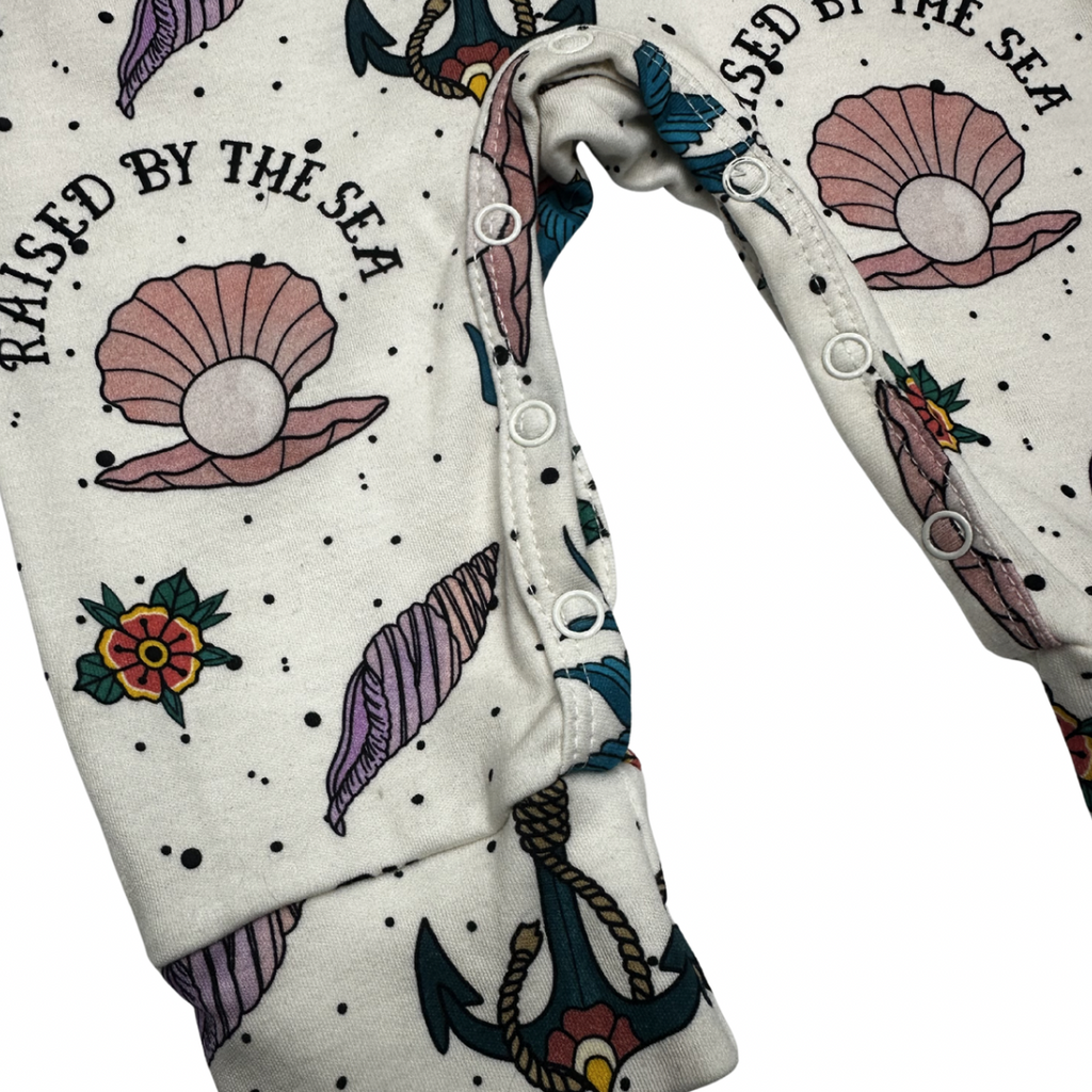 Raised by the sea pearl baby romper