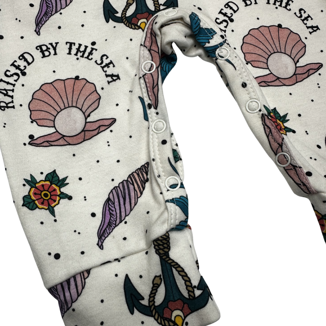 Raised by the sea pearl baby romper