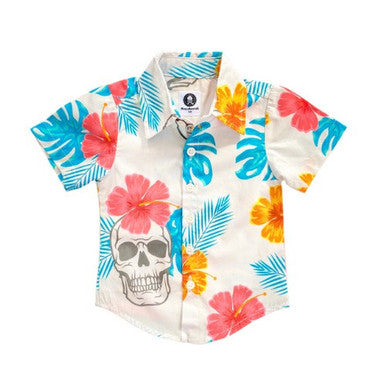 Hawaiian Skulls button shirt