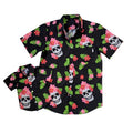 Hawaiian Skulls mens shirt black